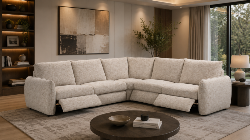 REILLY Fabric Corner Recliner Sofa