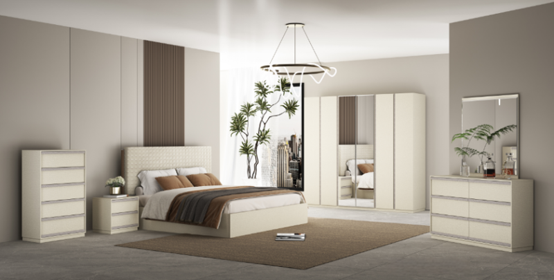 EDNA King Bed + 2 Nightstands