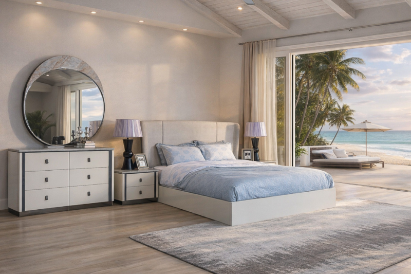 TARA King Bed + 2 Nightstands
