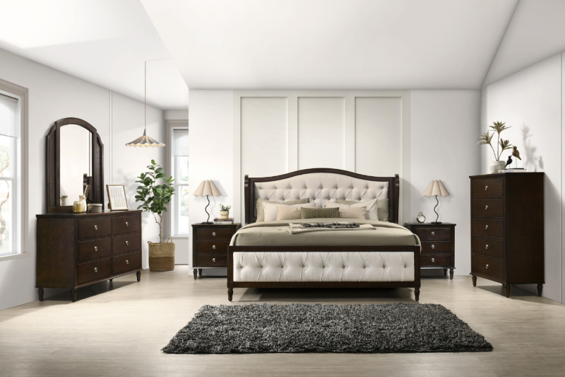 FREYA King Bed + 2 Nightstands