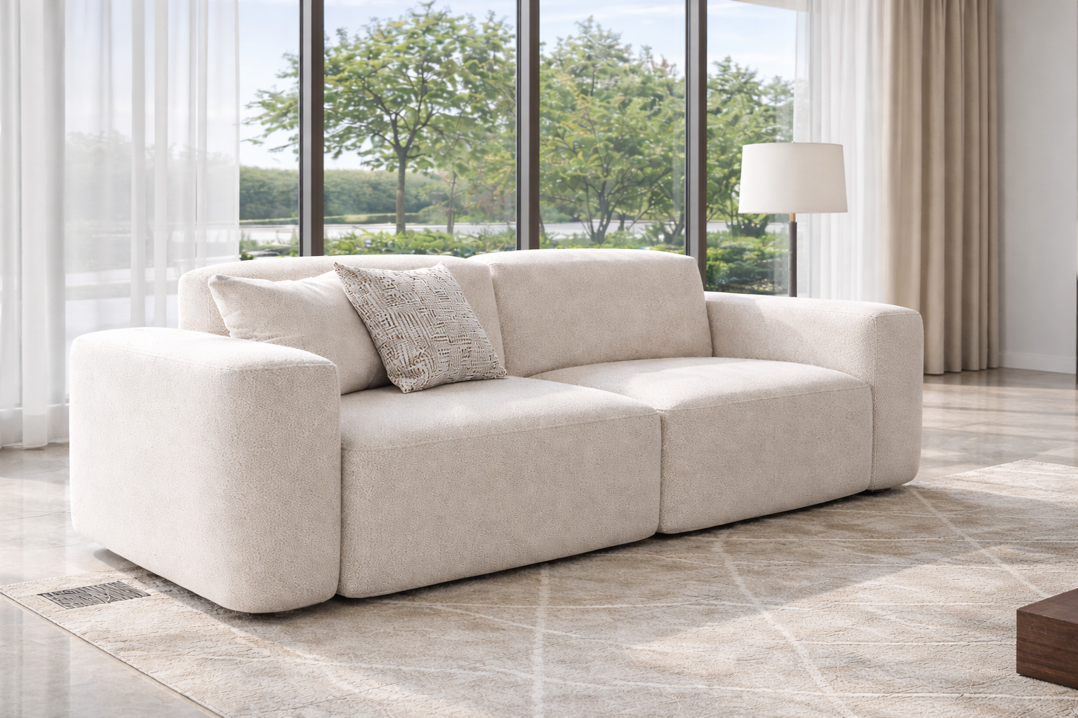 PEBBLE 7 Seater Fabric Sofa (4+3) 5 PEBBLE 7 Seater Fabric Sofa (4+3) - Image 5