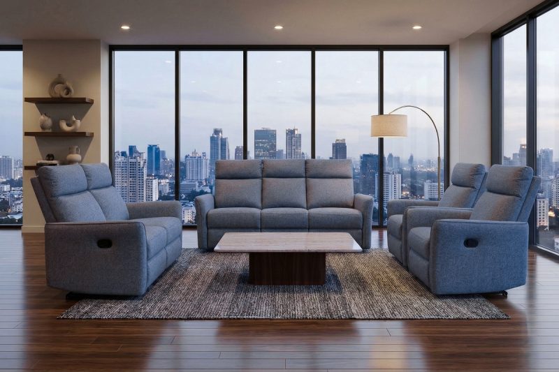 CLOUDY 7 Seater Fabric Recliner Sofa (3+2+1+1)