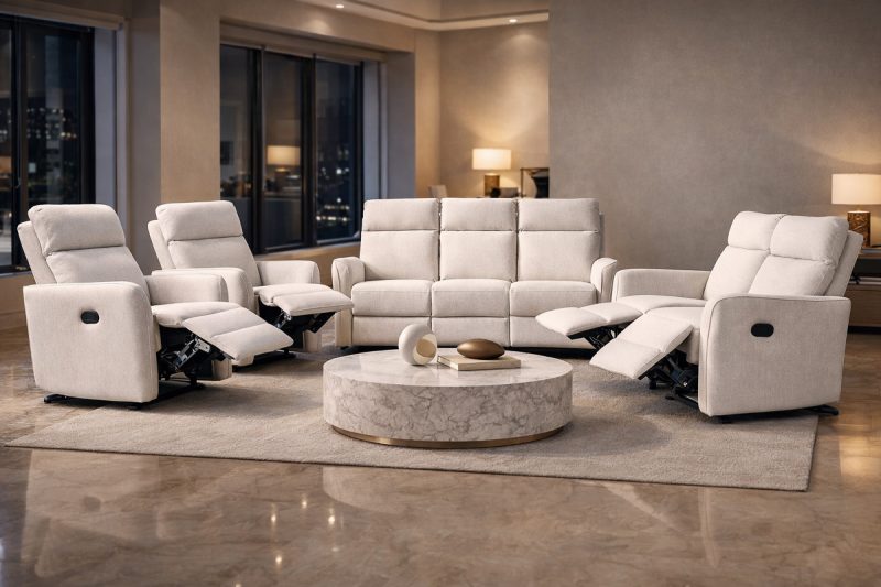CLOUDY 7 Seater Fabric Recliner Sofa (3+2+1+1)
