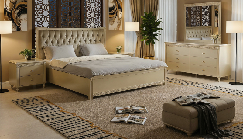MIDTOWN King Bed + 2 Nightstands