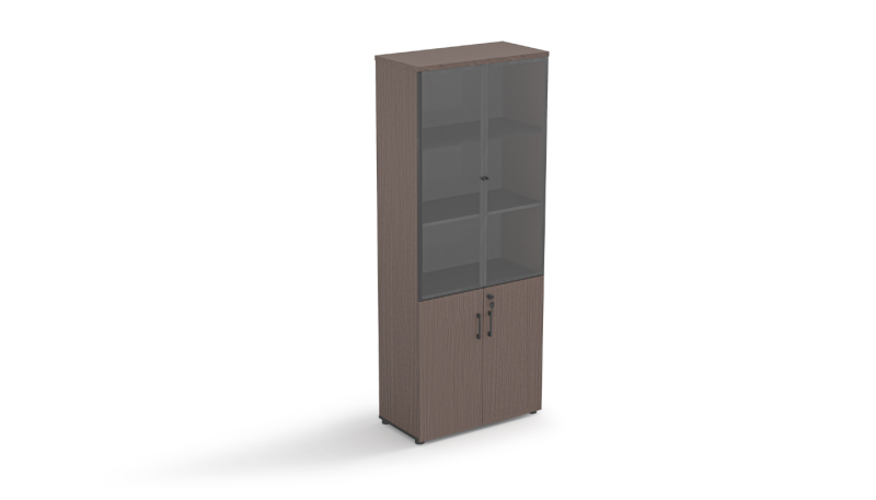 OZ-9124- 2 Door High Level Glass Filing Cabinet