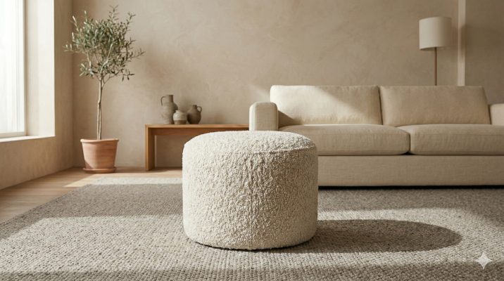 Rund ottoman Cream