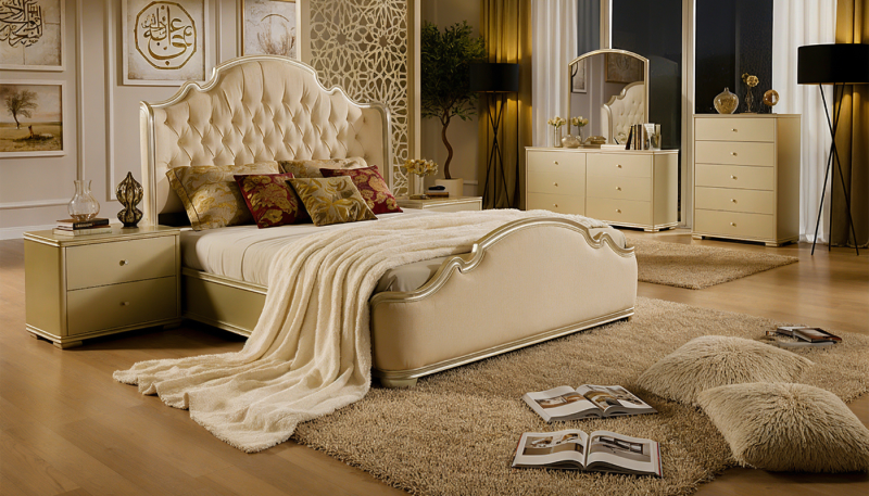 VALENSIA King Bed + 2 Nightstands