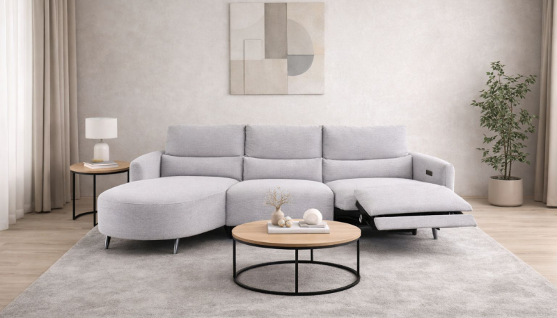 VIDA Electric Fabric Recliner Corner Sofa