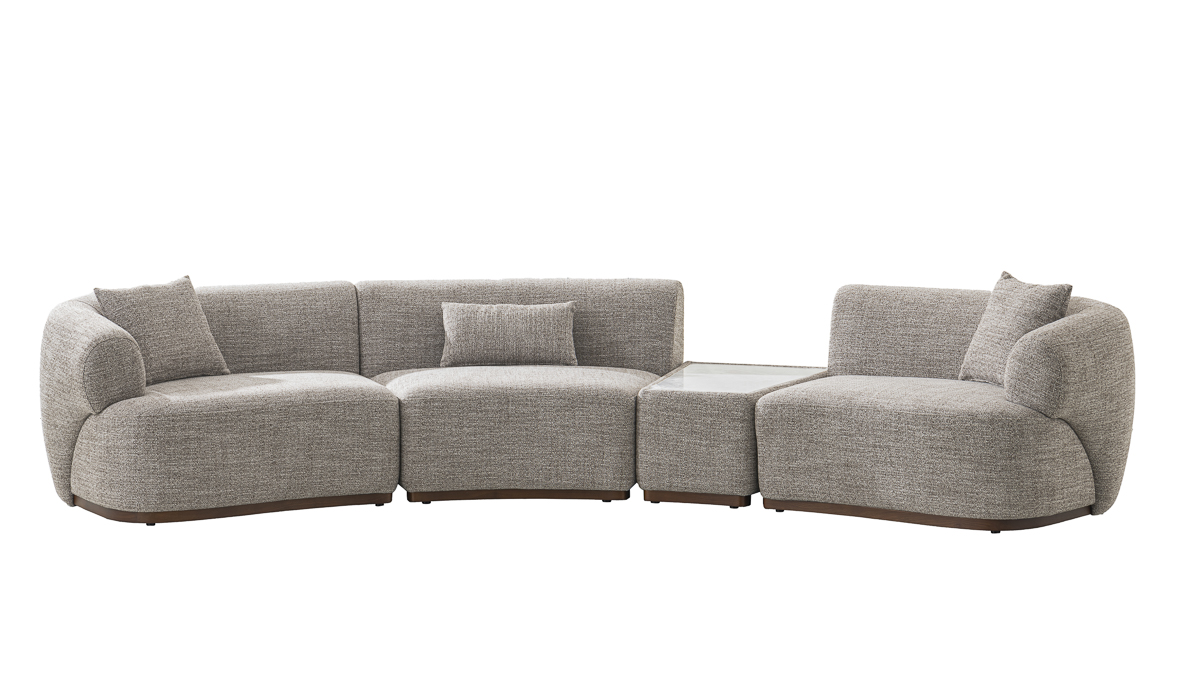 CARLO Sectional Fabric Corner Sofa + Accent Chair - Image 2