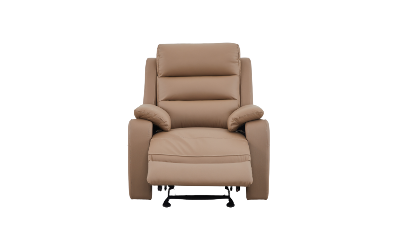 Comfy Single Recliner Leather Sofa Saddle Brown 4