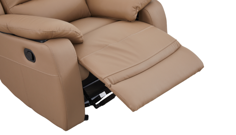 Comfy Single Recliner Leather Sofa Saddle Brown 5