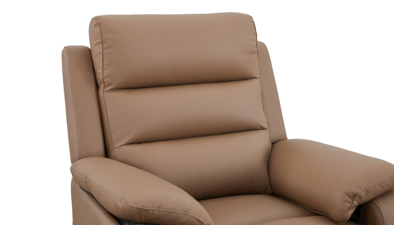 Comfy Single Recliner Leather Sofa Saddle Brown 9