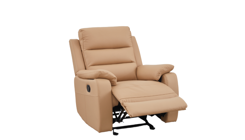 Comfy Single Recliner Leather Sofa Tan 2