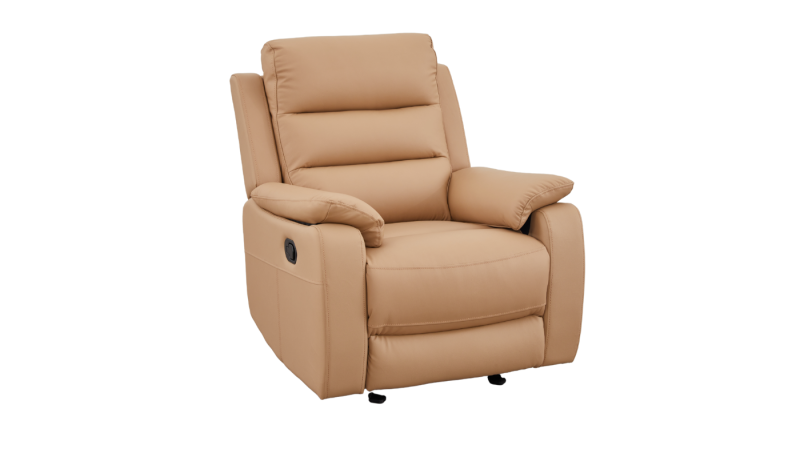 Comfy Single Recliner Leather Sofa Tan 3