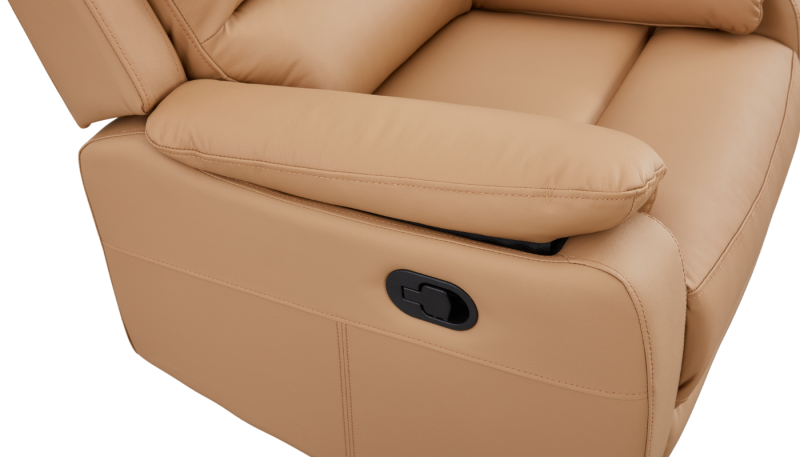 Comfy Single Recliner Leather Sofa Tan 5