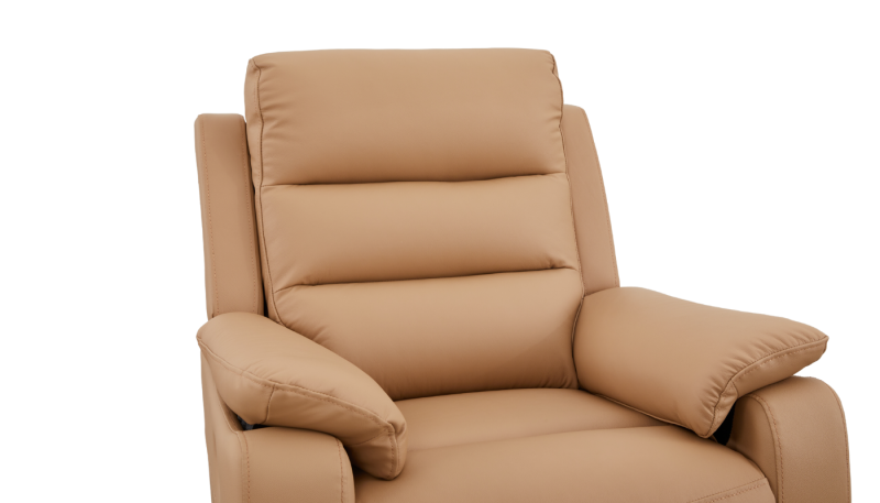 Comfy Single Recliner Leather Sofa Tan 7