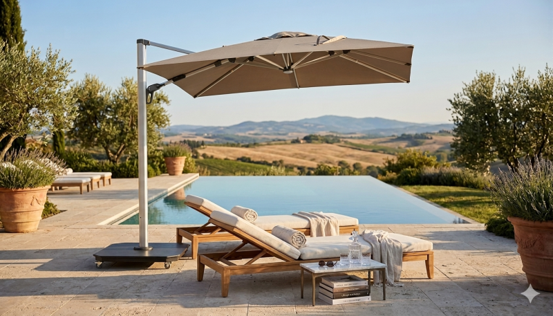 DESERT Outdoor Umbrella + Cantilever Base