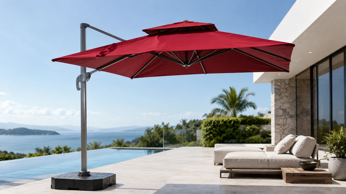 DUNE Outdoor Umbrella + Cantilever Base