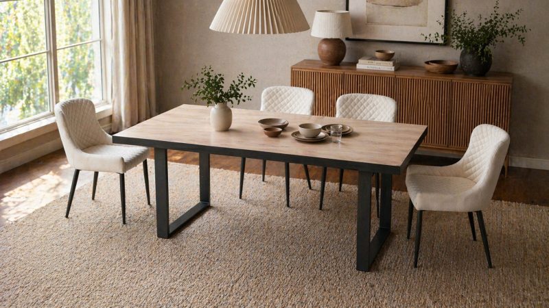 HARPER Dining Table + 6 OTTOWA Dining Chairs