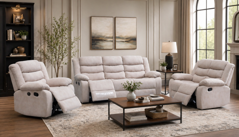 KAYDE 7 Seater Fabric Recliner Sofa (3+2+1+1)