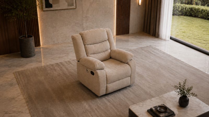 KAYDE Single Fabric Recliner Sofa