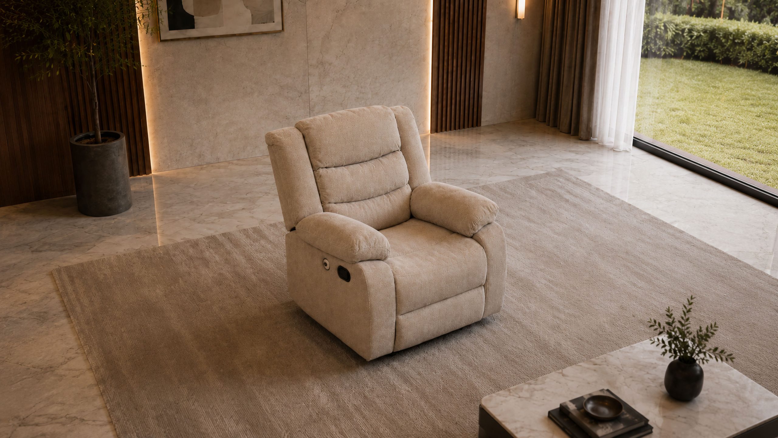 KAYDE Single Fabric Recliner Sofa 1 KAYDE Single Fabric Recliner Sofa