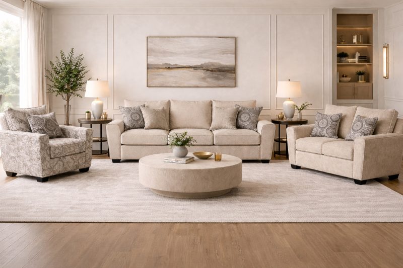 LEON 5 Seater Fabric Sofa (3+2)