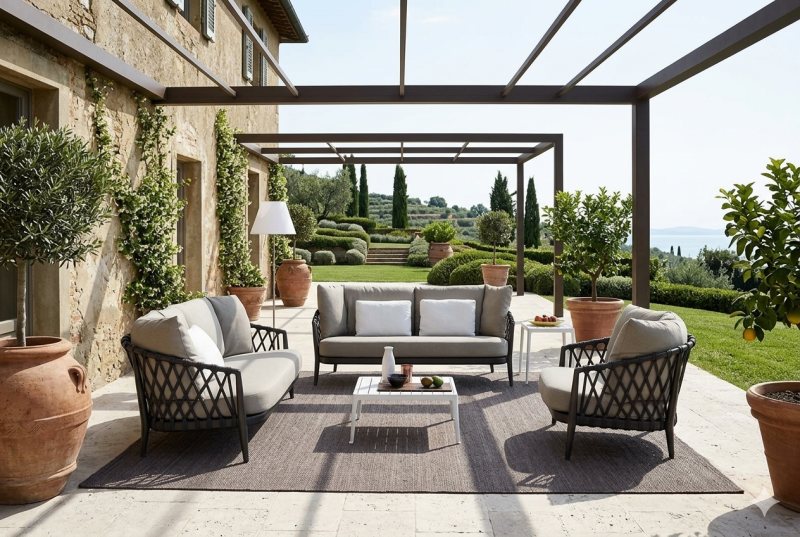 RAVEN LUX 4 Seater Outdoor Sofa (2+1+1) + Coffee Table