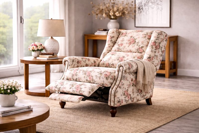 Rosalia floral push back chair 1