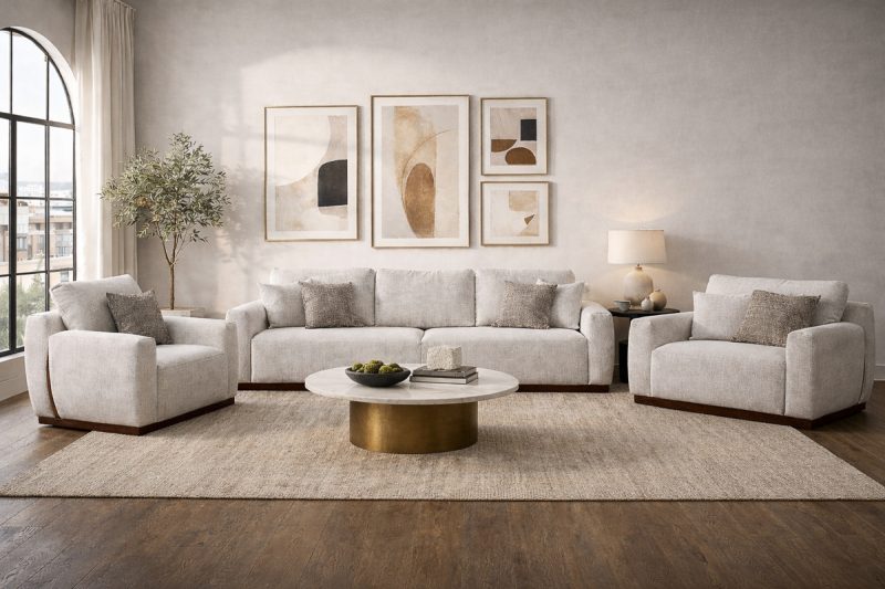 SANFORD 6 Seater Fabric Sofa (3+2+1)