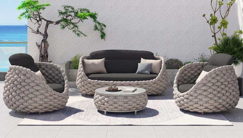 ORBIS 4 Seater Outdoor Sofa (2+1+1) + Coffee Table