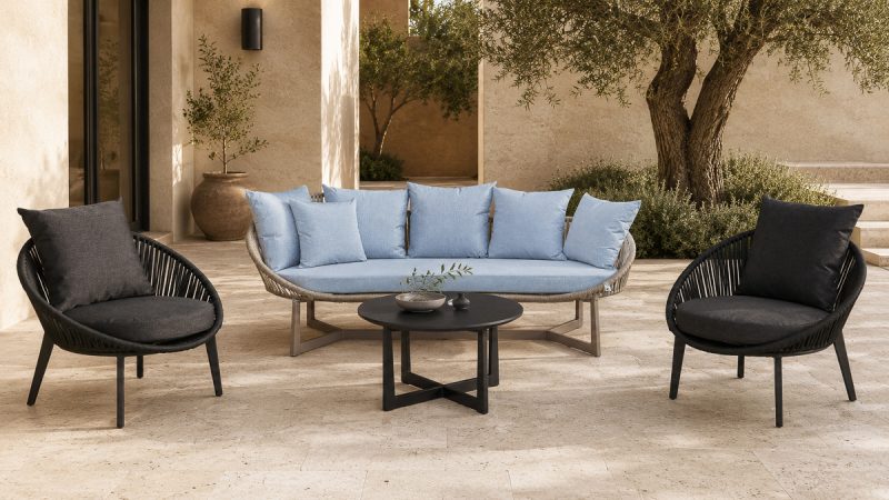 SOLSTICE 5 Seater Outdoor Sofa (3+1+1) + Coffee Table