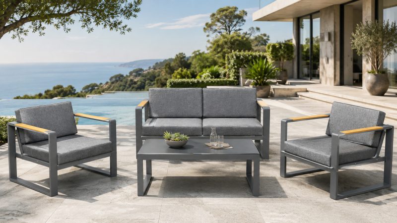 DARK 4 Seater Outdoor Sofa (2+1+1) + Coffee Table