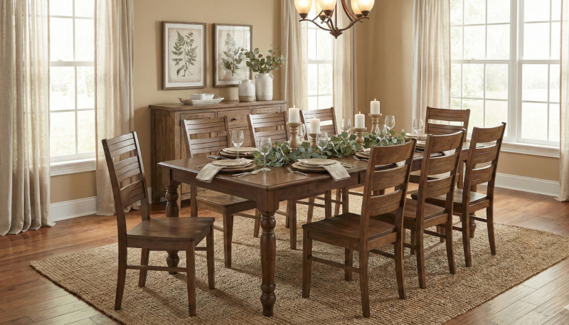 RISTA Dining Table + 8 Marley Dining Chairs