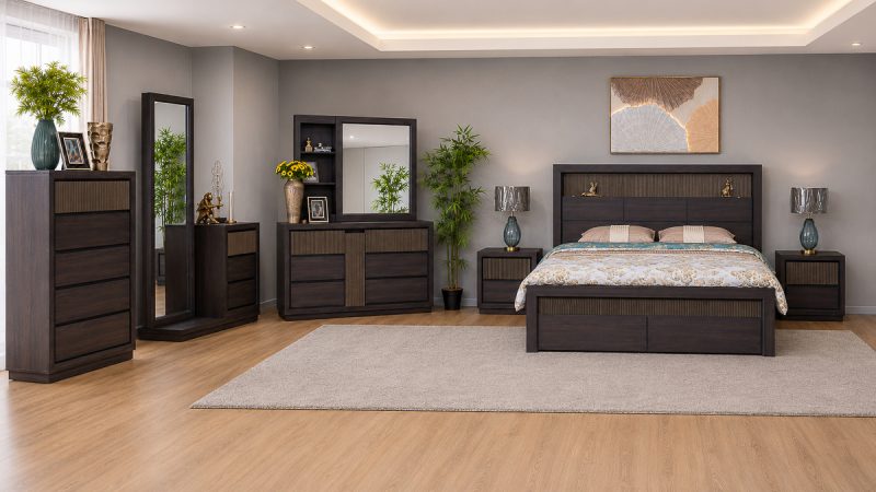 SIENNA King Bed + 2 Nightstands