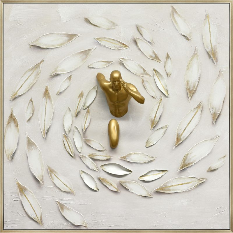 Frame art 100% hand painted art + resin sculpture-25518ND