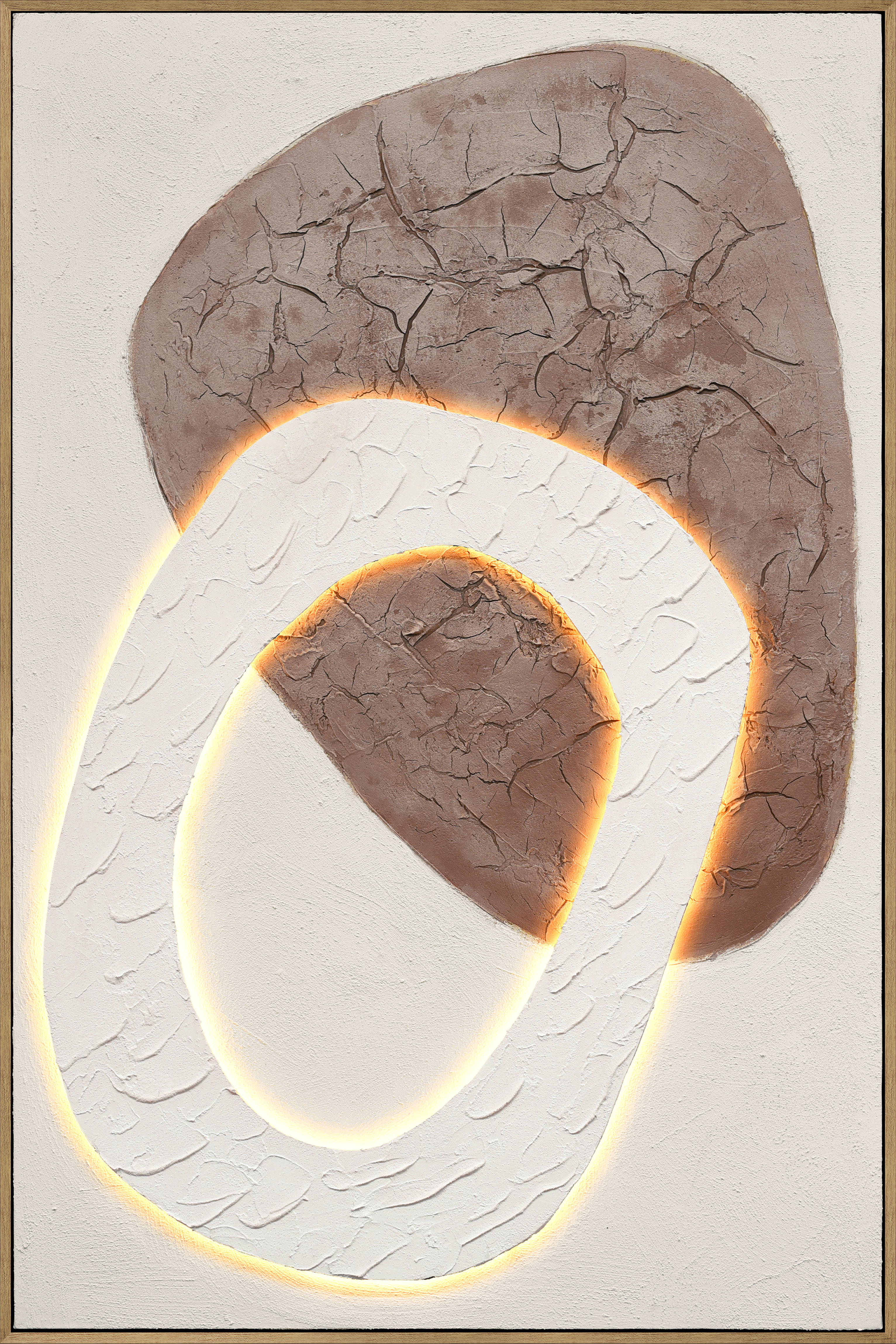 Frame LED art100% hand painted 3D effect and with thick texture with USB-15837YD-E