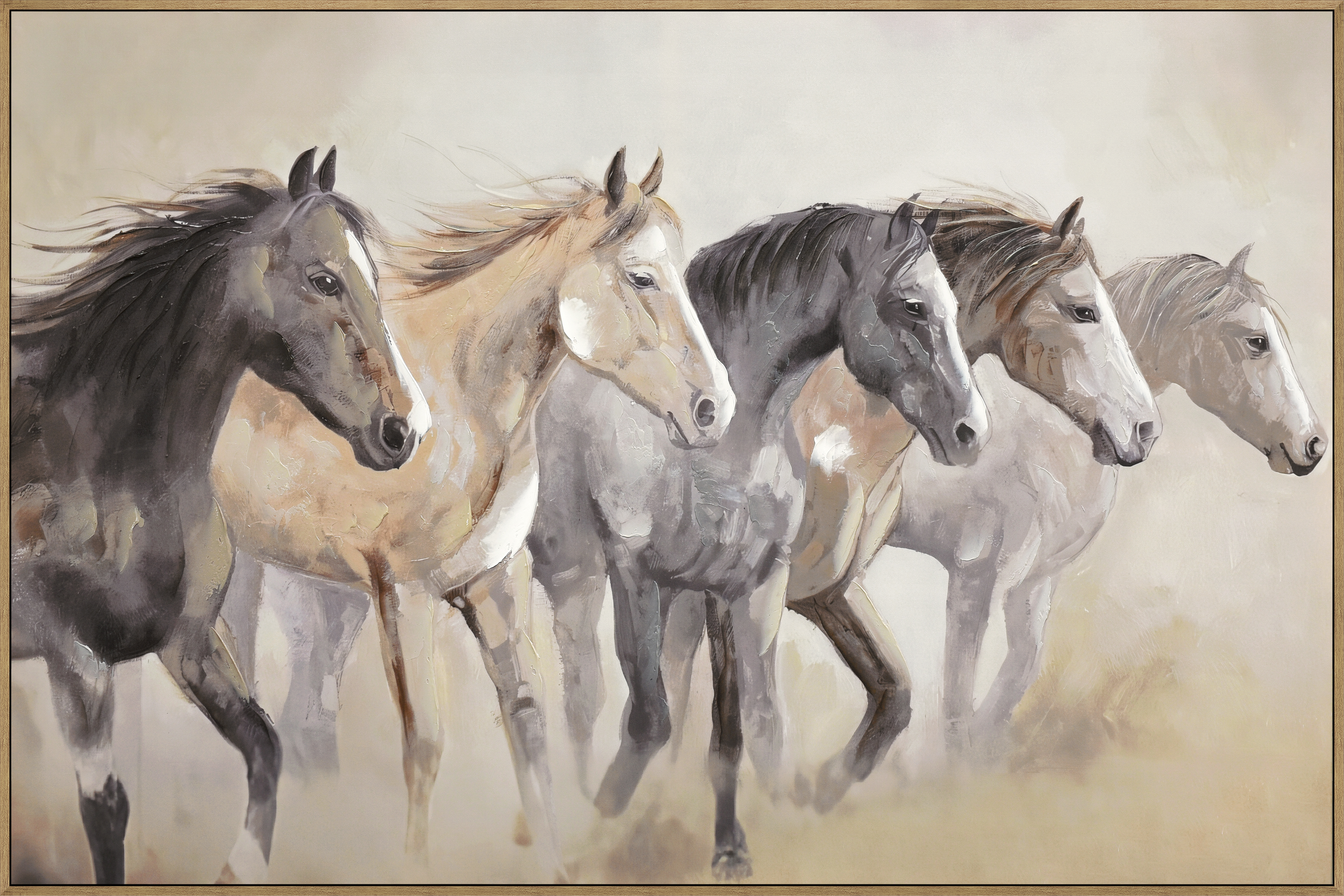 Framed art Print+50% hand painted with thick texture-202512-2