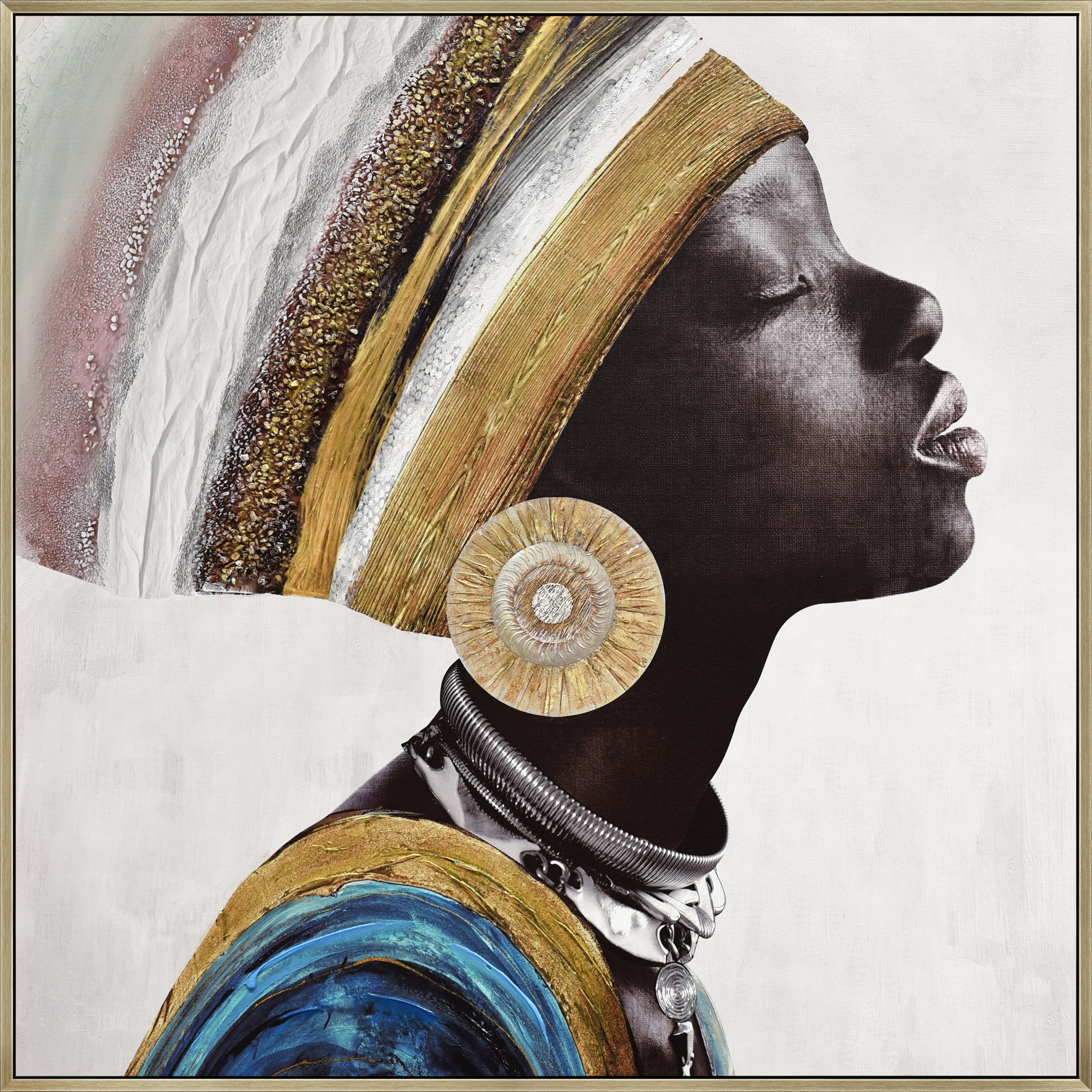 Frame art Print+50% hand painted with thick texture - 22450SD