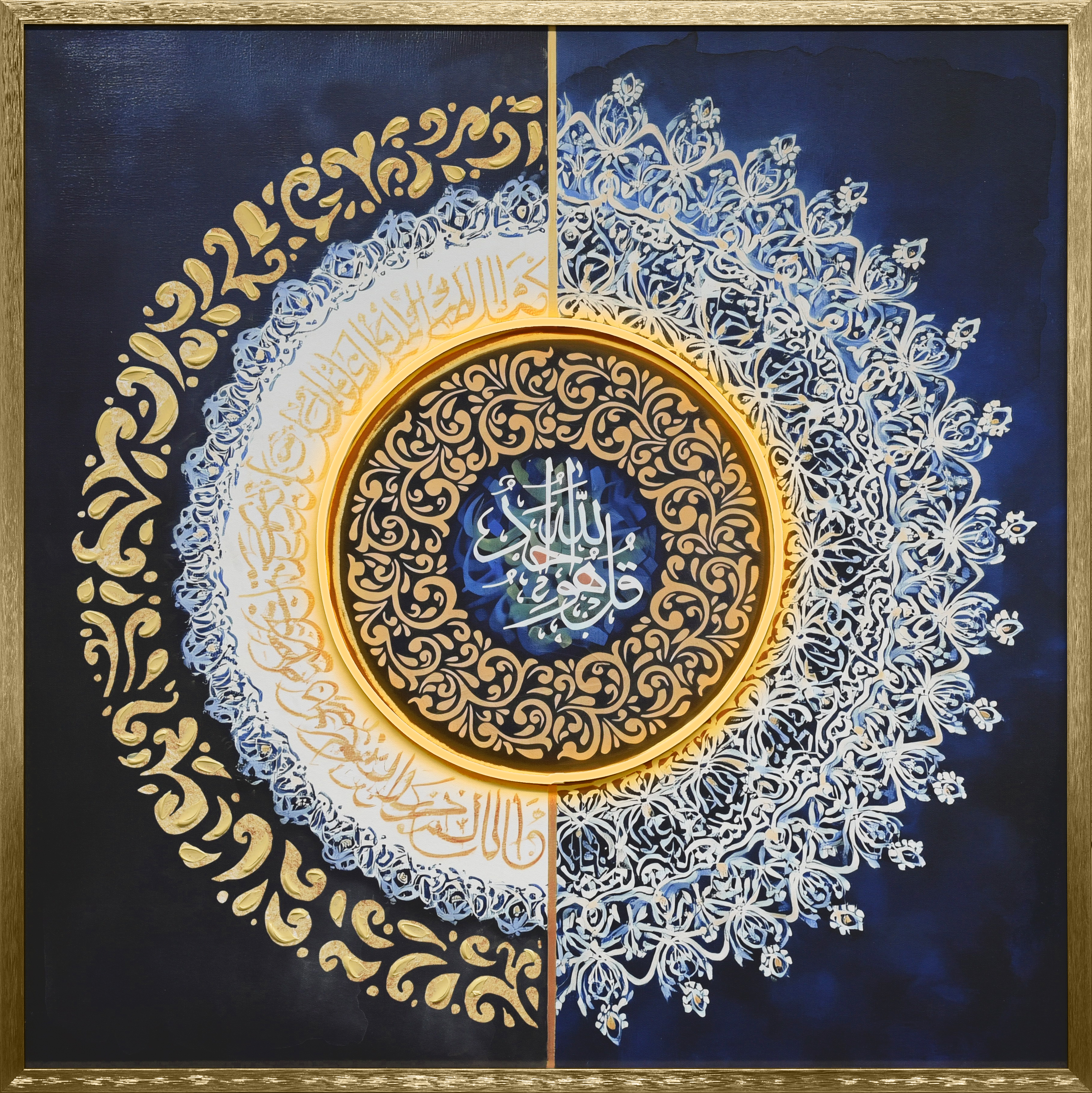 Frame LED art Print+50% hand painted with USB-25855QD-E