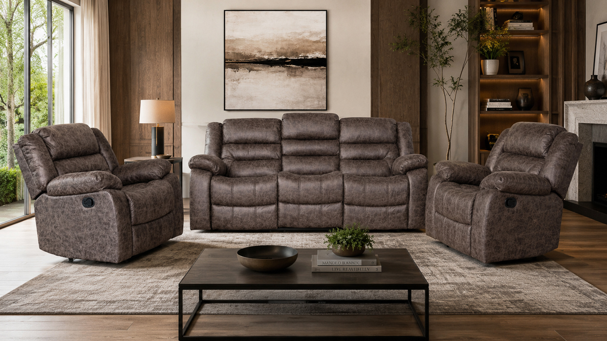 NOVA 5 Seater Fabric Recliner Sofa (3+1+1)
