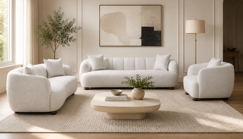 DIAGO 8 Seater Fabric Sofa (4+3+1)