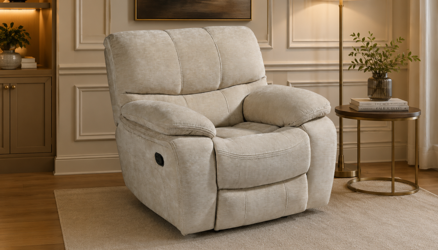 HARMONY Single Fabric Recliner Sofa 1 HARMONY Single Fabric Recliner Sofa