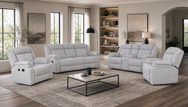 HILTON 7 Seater Fabric Recliner Sofa (3+2+1+1)