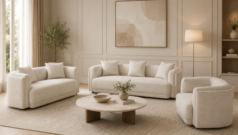 NECTOR 7 Seater Fabric Sofa (3+2+1+1)