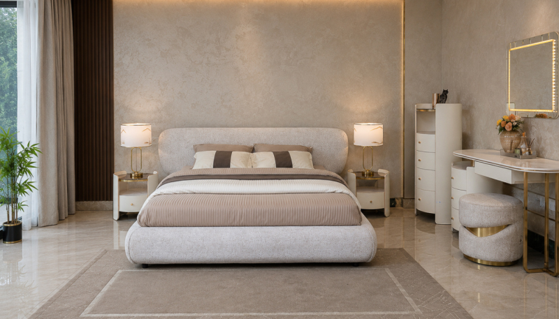 STACY KING BED - King Bed + 2 Nightstands