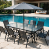 ARIZONA Outdoor Table + Outdoor Chairs + Umbrella 8 ARIZONA 8sr
