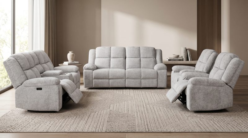 New Arrivals 1 AERO 7 Seater Fabric Recliner Sofa (3+2+1+1)