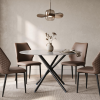 KARIE Dining Table + 4 IVY Armless Dining Chairs Brown