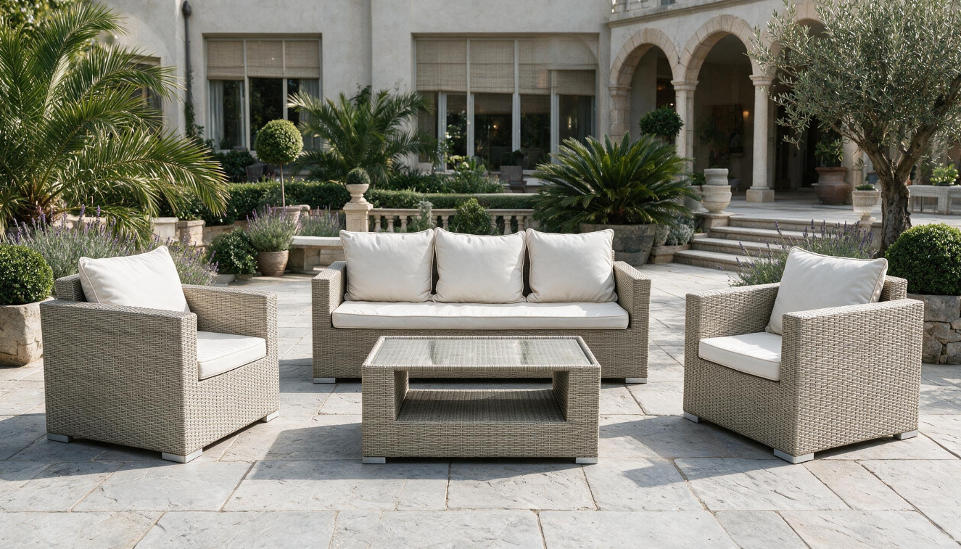 MARWA 5 Seater Outdoor Sofa (3+1+1) + Coffee Table - Image 2